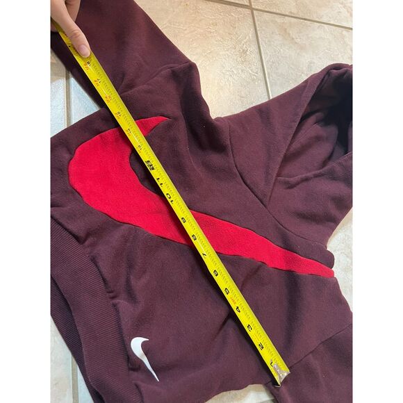Nike Maroon Red Kids Hoodie Swoosh 4-5T Boys Oversized - Picture 6 of 6